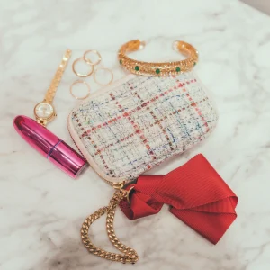 Iwate Home Spun Lamé Tweed Drawer Pouch Pocket