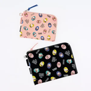 Candy Stripper Flat Pouch Random Dog & Cat A6 Size (Pink) & A5 Size (Black)